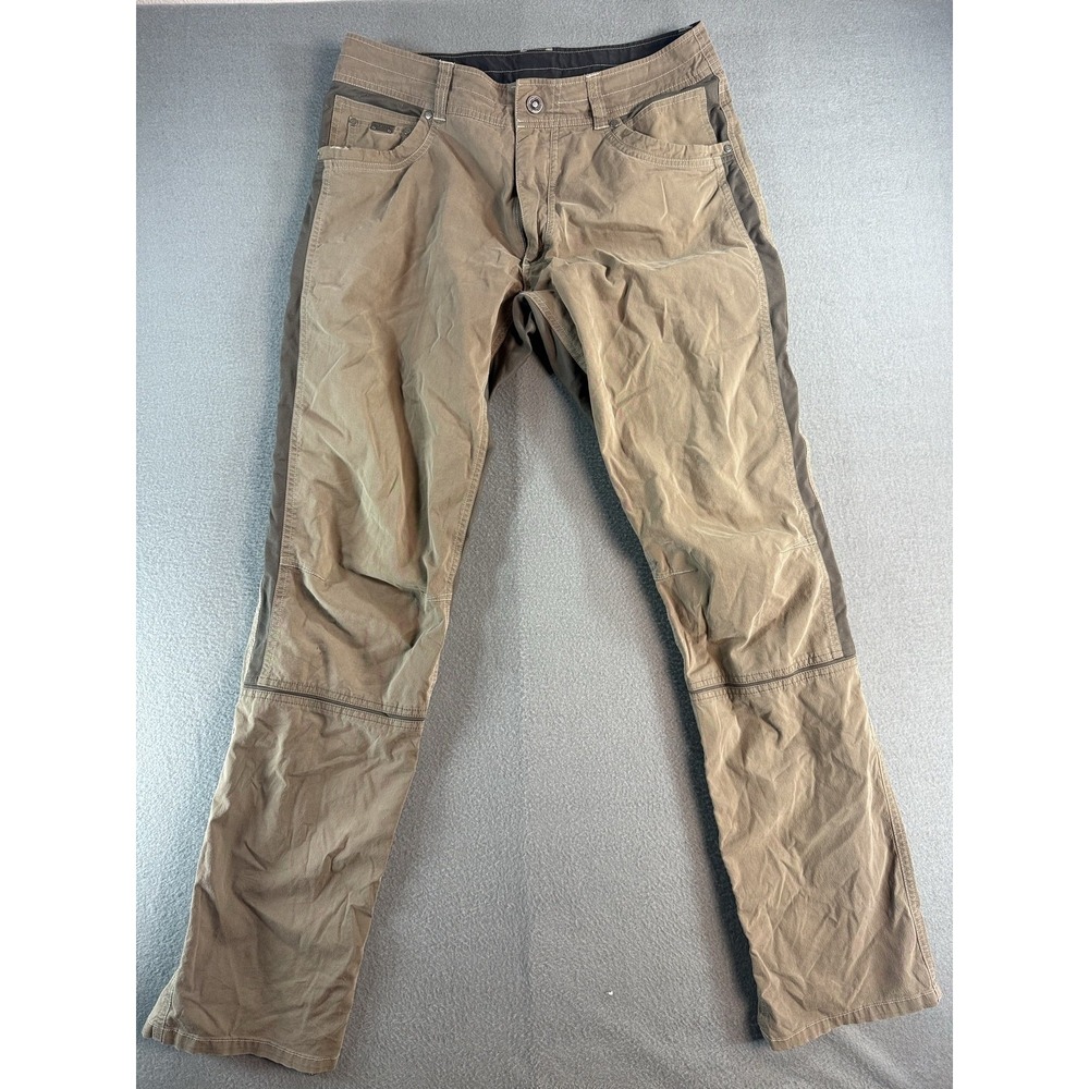 Kuhl Pants Mens 33x34 Brown Relaxed Fit Canvas Khakis Workwear Casual Outdoor